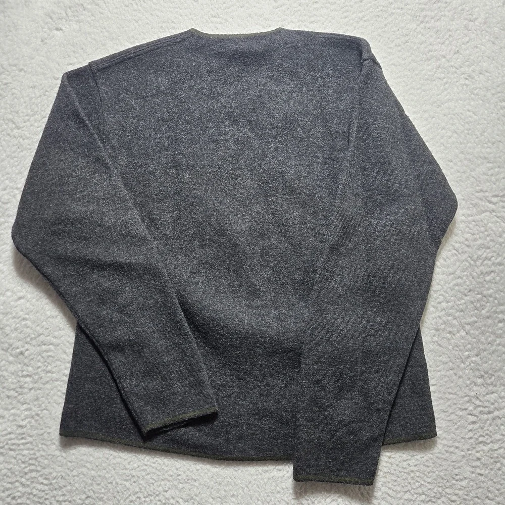 Banana Republic V-Neck Fisherman Wool Sweater Mens‎ Large Made In Hong Kong